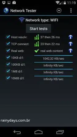 Testar Conexão WiFi Rapidamente com Network Tester
