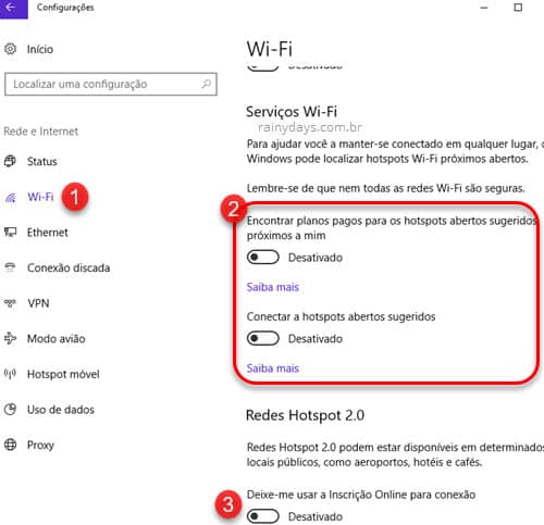 Desativar compartilhamento do Wi-Fi no Windows 10