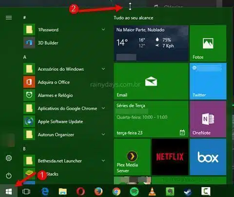 Como usar e customizar o Menu Iniciar do Windows 10