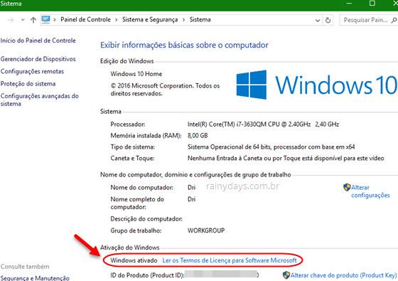 Como verificar se Windows 10 está ativado