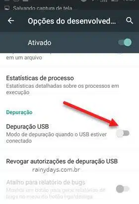 Depuração USB Android