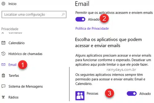 Privacidade Email Windows