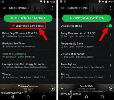 sincronizar músicas do Spotify no celular 3