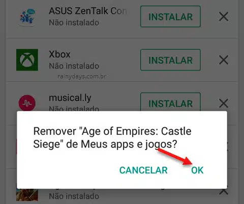 Como limpar lista de apps baixados na Google Play