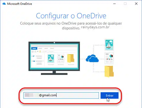 Configurar o OneDrive no dispositivo