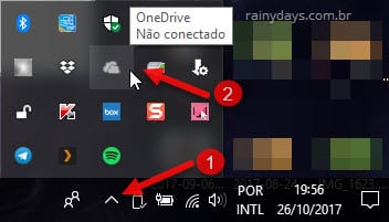 ícone do onedrive no Windows