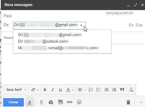 Como enviar emails de outros endereços pelo Gmail