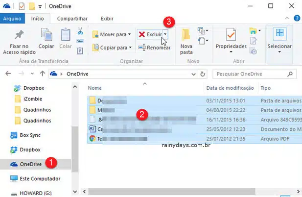 excluir arquivos do OneDrive no computador Windows