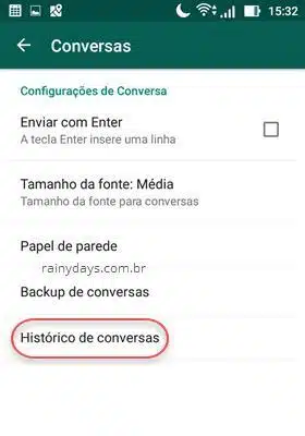 Histórico de Conversas do WhatsApp