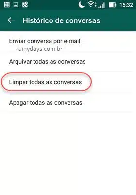 Limpar mensagens do WhatsApp sem apagar conversas