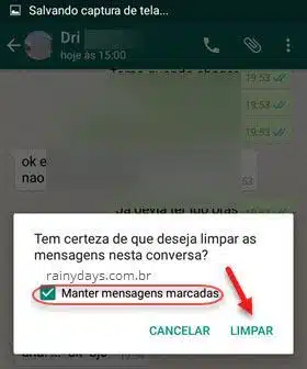 Limpar mensagens em uma conversa do WhatsApp