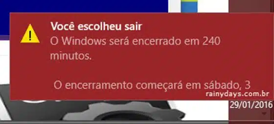 Desligamento automático do Windows 3