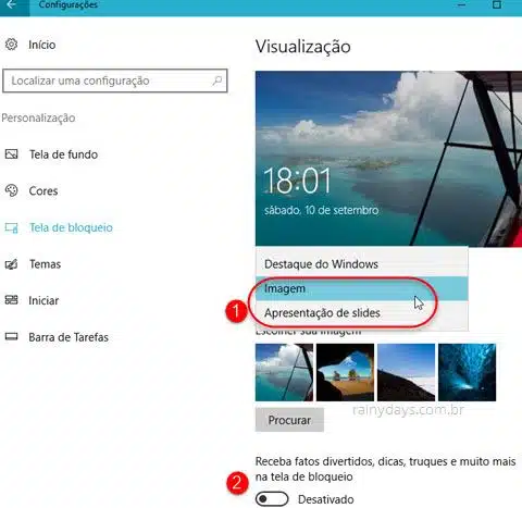 Bloquear propagandas da tela de bloqueio do Windows 10