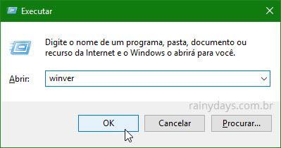 comando Winver Executar Windows
