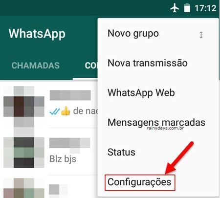Configurações do WhatsAPp