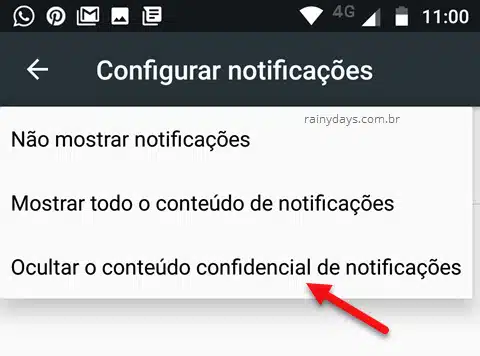 Como esconder as notificações da tela do Android bloqueio