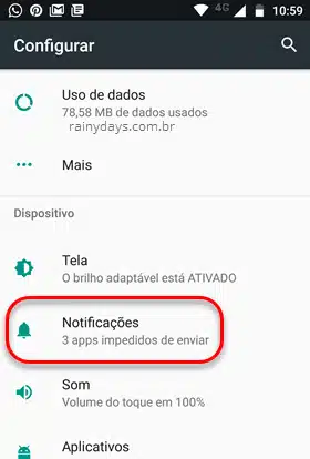 config notificações Android nougat