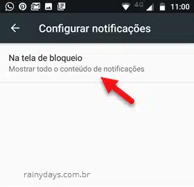 Configurar notificações na tela de bloqueio Android