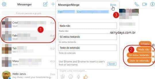Enviar mensagens no Messenger para várias pessoas 3
