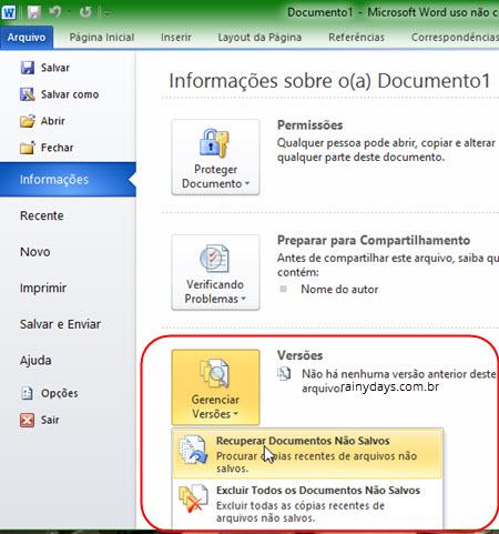 Recuperar arquivo não salvo no Microsoft Office 3