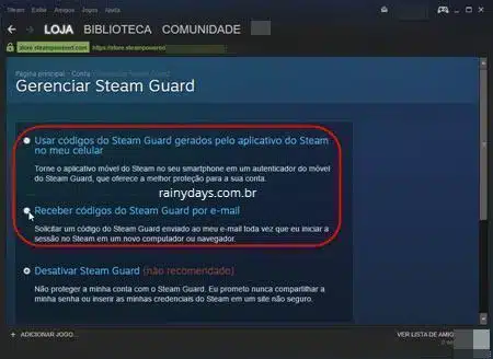 Ativar verificação em duas etapas no Steam 4