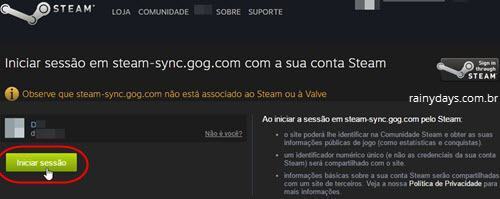 conectar conta GOG com Steam 2