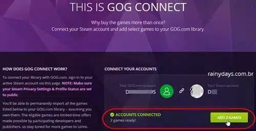 conectar conta GOG com Steam 3