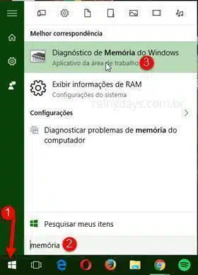 Diagnóstico de Memória do Windows