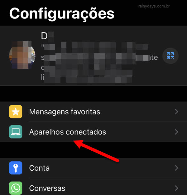 Aparelhos conectados app WhatsApp Android iphone
