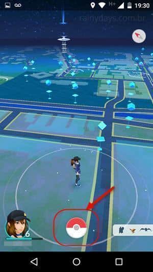 ícone da bola no Pokémon Go