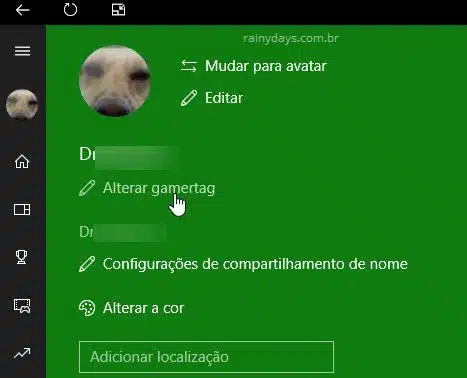 alterar gamertag app Xbox Windows 10