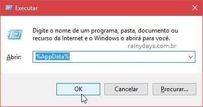 %AppData% comando executar do windows