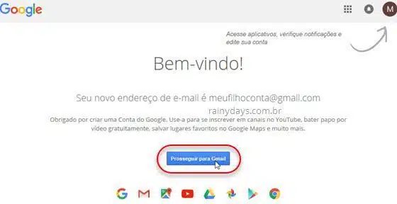 criar conta do Gmail 3