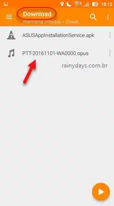 Escutar arquivo de áudio opus VLC Android 5
