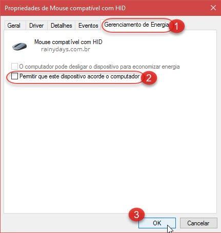 Como não deixar o mouse acordar o computador