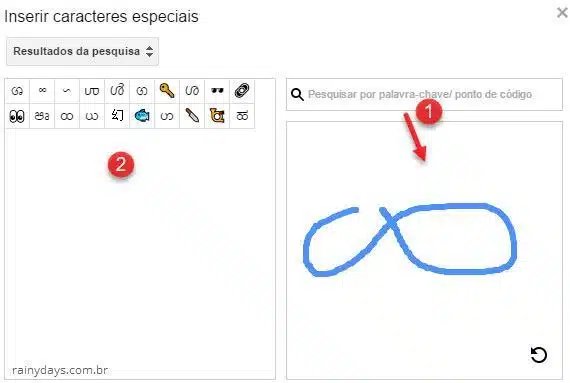Como buscar símbolos desenhando no Google Docs