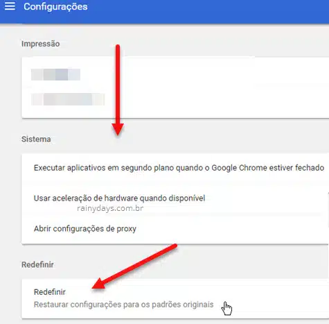 Como resetar Google Chrome para configurações padrão