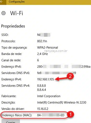 Como descobrir MAC Address do Windows WiFi