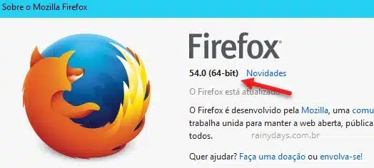 Como visualizar versão do Firefox