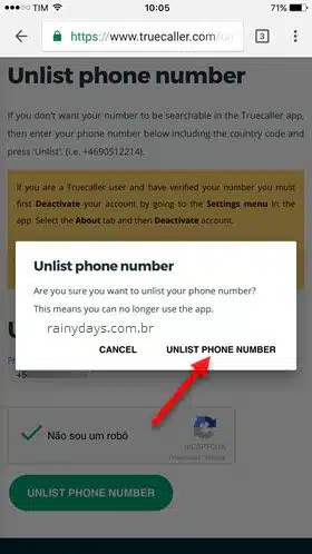 apagar telefone app Truecaller Android iOS