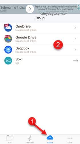 compactar arquivos da nuvem Zip Tool iOS
