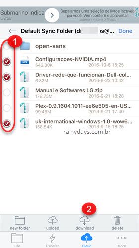 download arquivos nuvem Zip Tool compactação