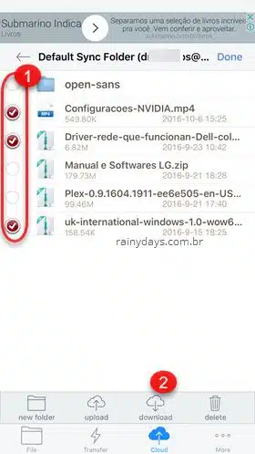 download arquivos nuvem Zip Tool compactação