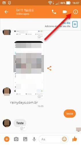 ícone i conversa app Messenger Android