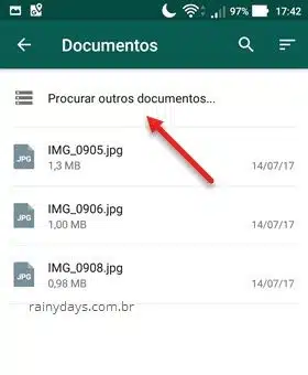 Procurar outros documentos WhatsApp app