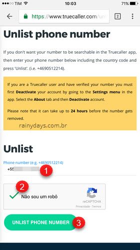remover número do app Truecaller Android iOS
