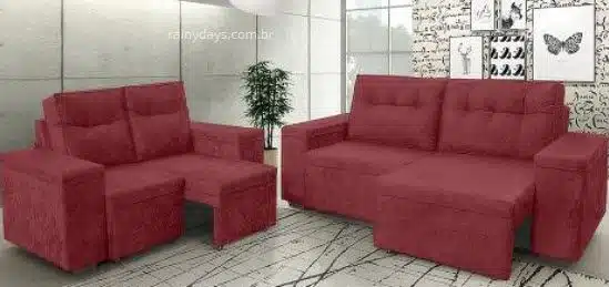 sofas 2 e 3 lugares tom vermelho 2