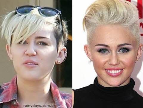 Miley Cyrus, atrizes sem maquiagem