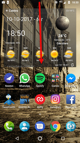 deslizar barra de notificação Android