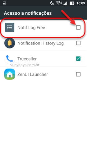 acesso a notificações do Android app notif log free